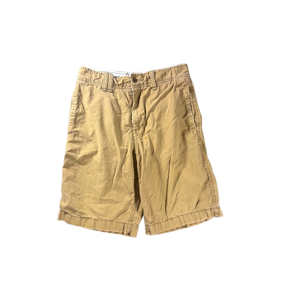 American Eagle Outfitters Mens Khaki Tan Longer Length Chino Shorts Size 32
